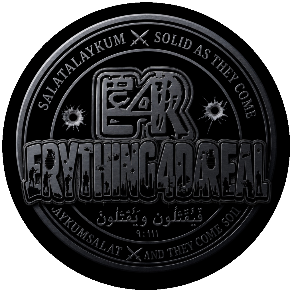E4R Erything 4 Da Real challenge coin — SalatAlaykum Solid As They Come, AlaykumSalat And They Come Solid