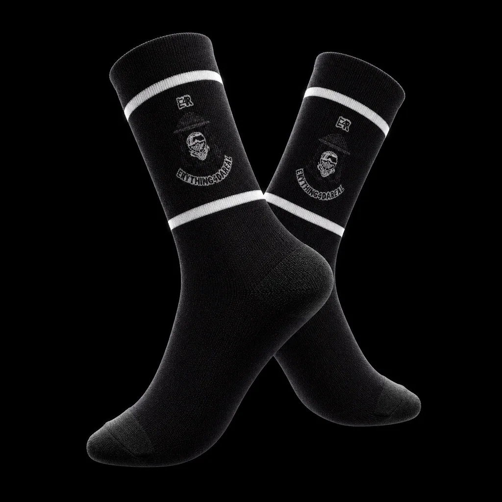 E4R Emblem Crew Socks - Black/White