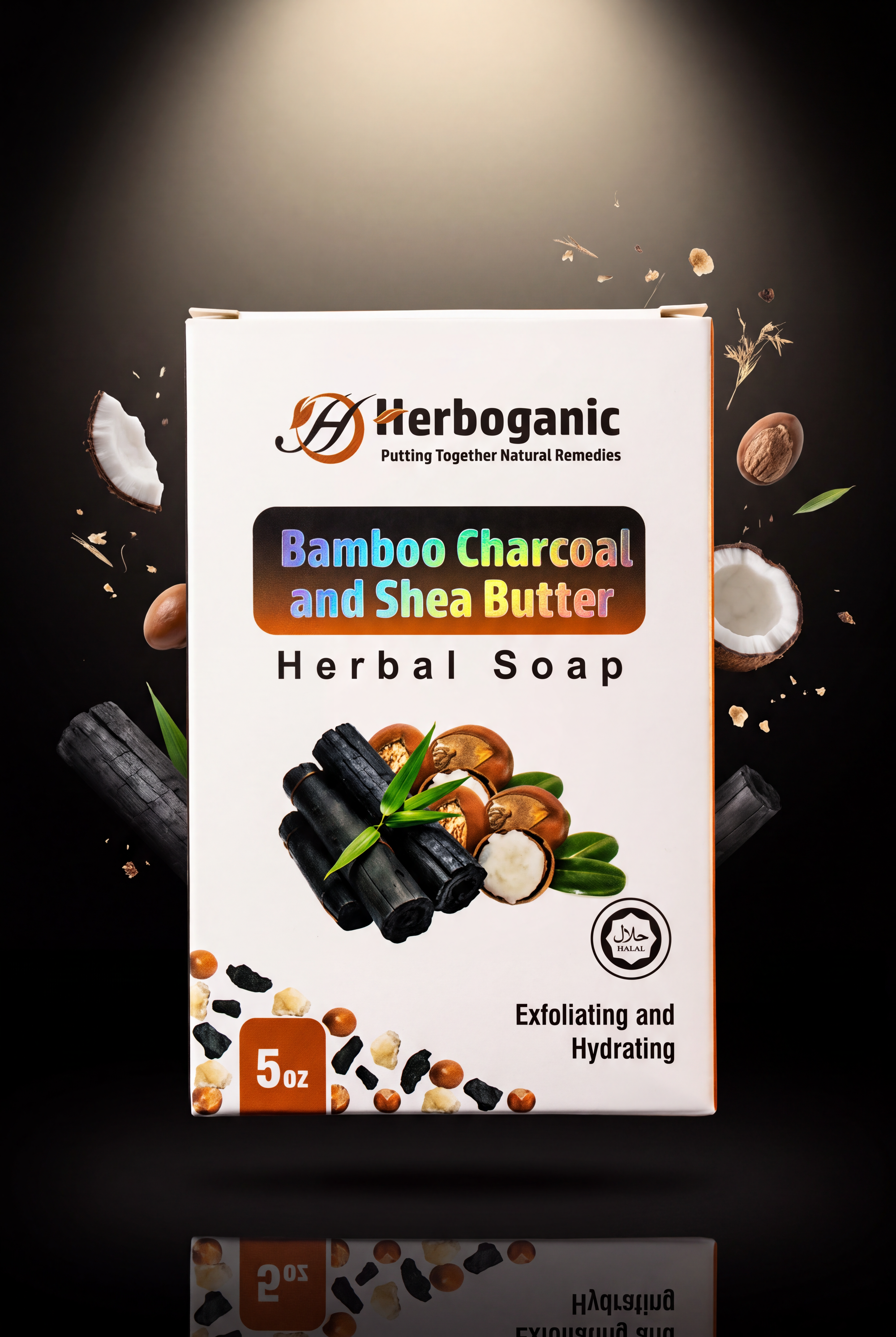 Bamboo Charcoal & Shea Butter Herbal Soap · 5 oz by Herboganic