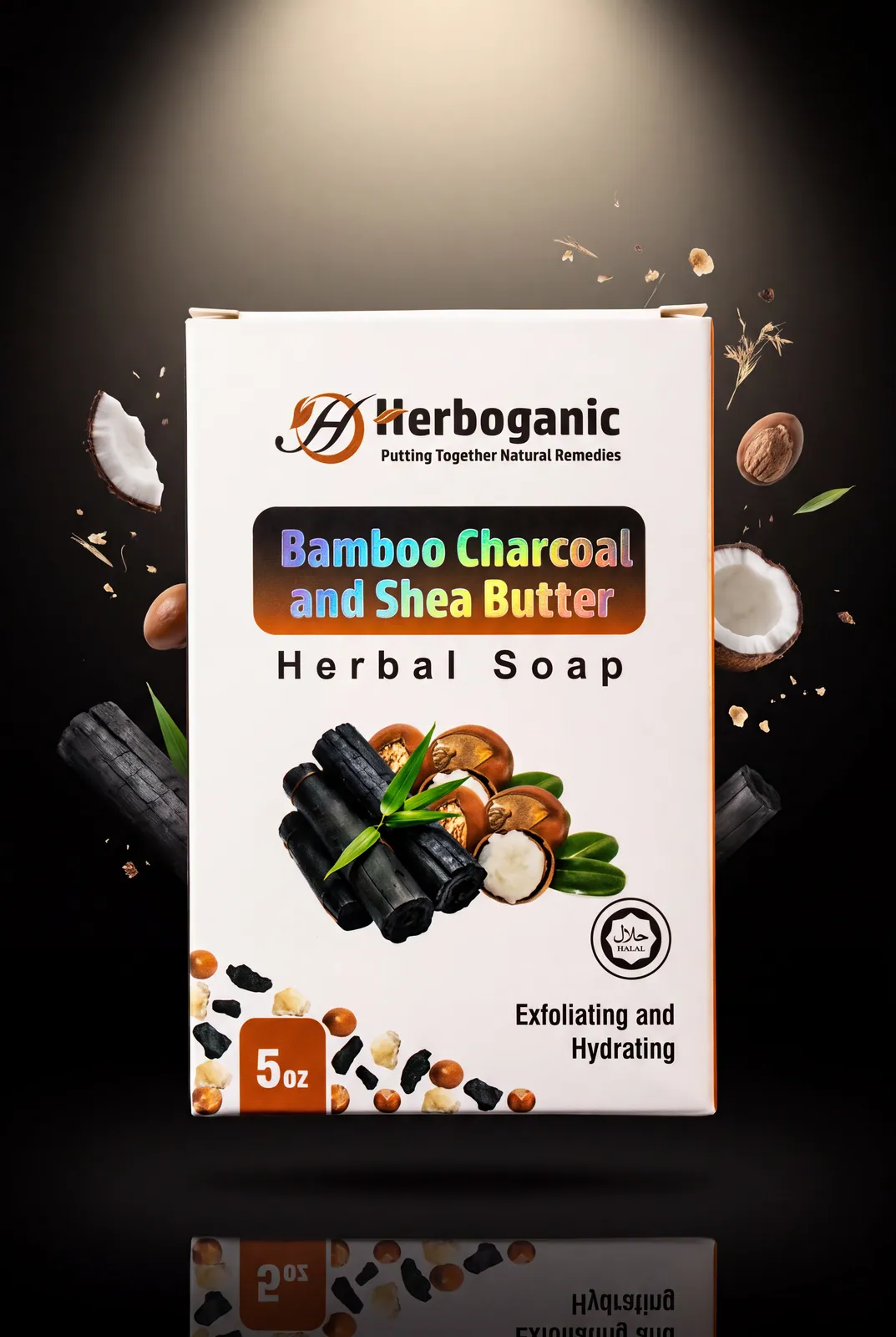 Bamboo Charcoal & Shea Butter Herbal Soap · 5 oz by Herboganic