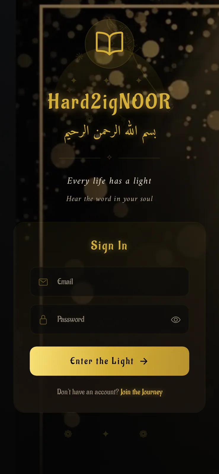 Hard2Ignoor sign-in screen — Every life has a light, Enter the Light