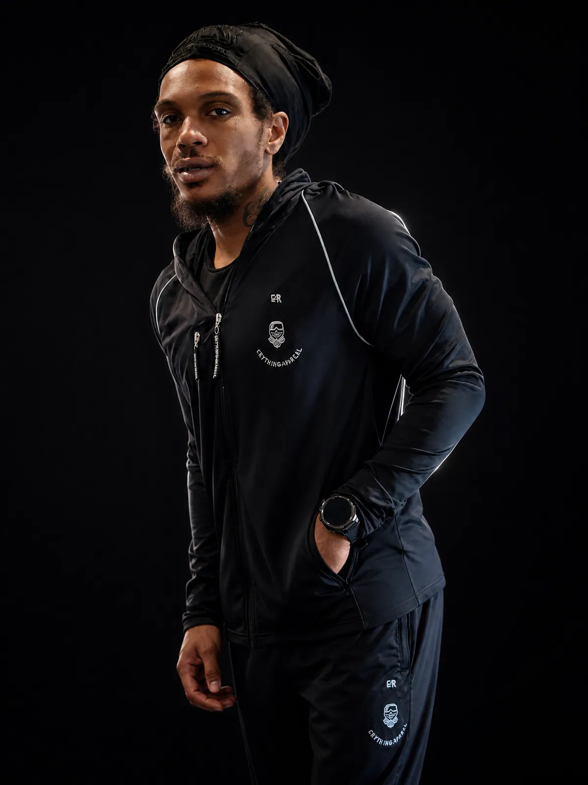 All Black Ops — Tech Jacket + Du-Rag