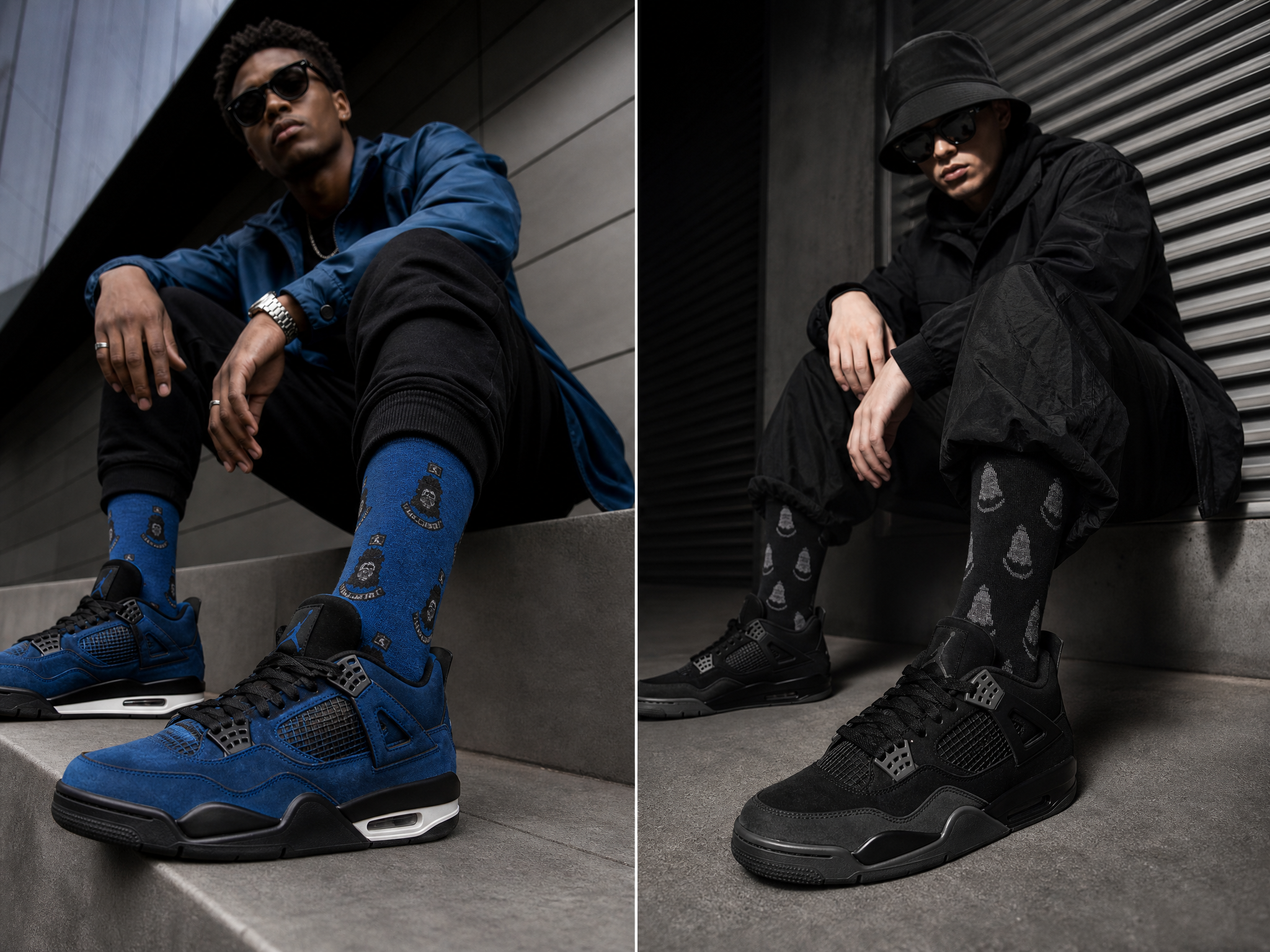 E4R Emblem Crew Socks — Blue & Stealth